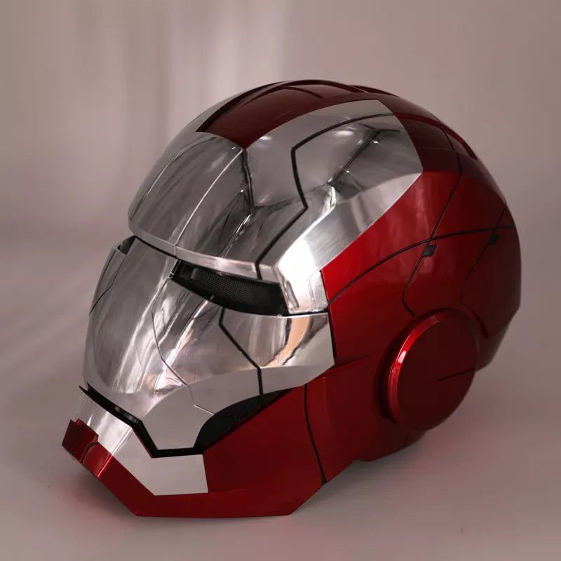 Iron Man électronique Casque Masque Lumineux 1: 1 MK5 Wearable Électrique  Ouverture et Fermeture Masques Facial Total, pour Halloween Cadeau